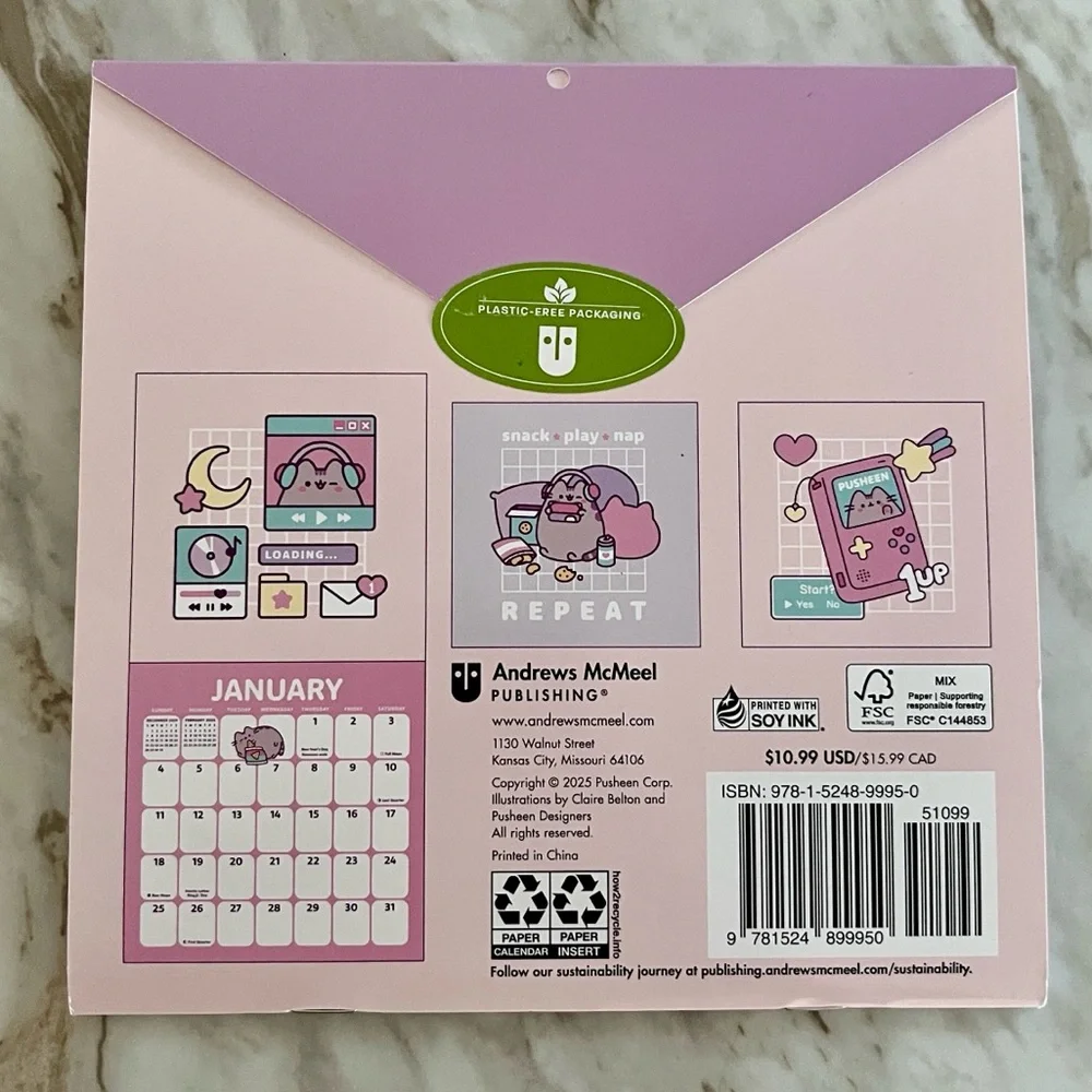 Pusheen & Catzilla 2026 Calendars “Day Off Plans” “Run For Your Lives”
